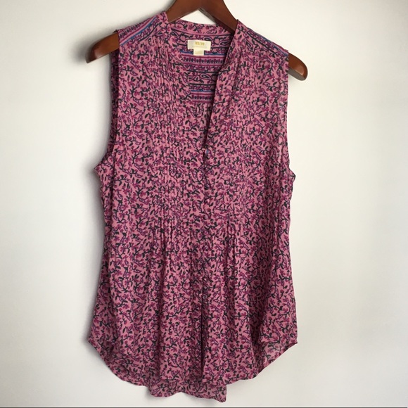Anthropologie Tops - Maeve Floral Print Sleeveless Blouse sz XL